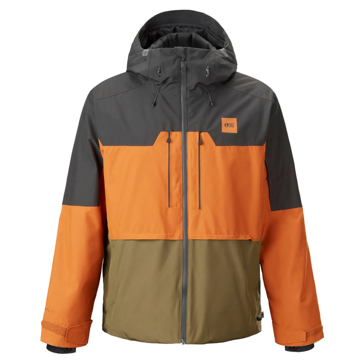 Men's Color Block Waterproof Hooded Outdoor Jacket